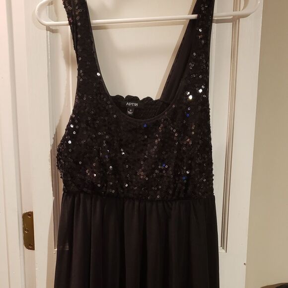 Stunning Apt 9 Beaded Sparkly Top Black Party Dress Medium‎ Trendy Timeless - Picture 4 of 16